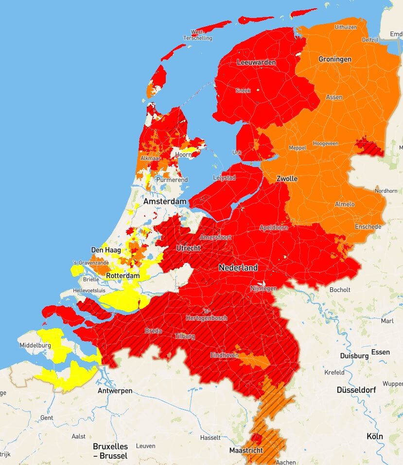 Capaciteitskaart invoeding elektriciteitsnet 2-10-2023. Bron: Netbeheer Nederland