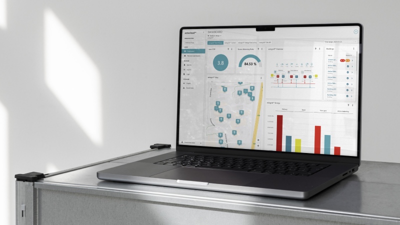 ectocloud™ dashboard op een laptop