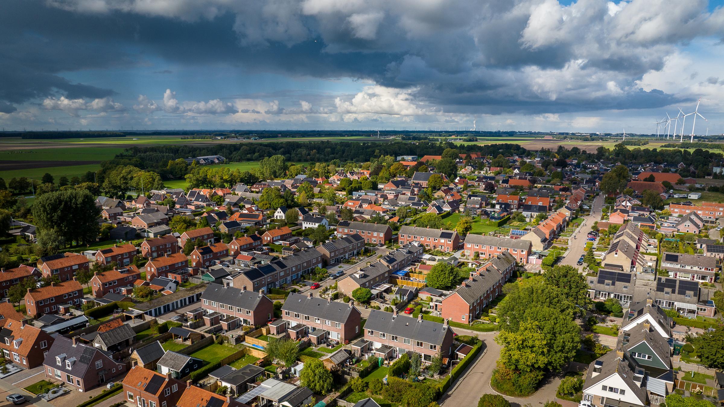 Luchtfoto waterstofwijk Wagenborgen
